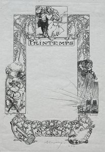 Parisalmanackan, 1897: Dekorativ kant, vår av Auguste Louis Lepère