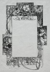 Parisalmanackan, 1897: Dekorativ kant, sommar av Auguste Louis Lepère