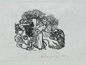 Paris-almanackan, 1897: Svansstycke, höst, 1897. av Auguste Louis Lepère
