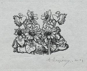 Paris-almanackan, 1897: Svansstycke, sommaren, 1897. av Auguste Louis Lepère