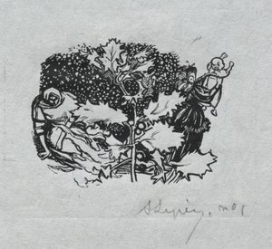 Paris-almanackan, 1897: Svansstycke, vinter, 1897. av Auguste Louis Lepère
