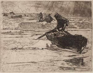 Fiskare som flyr före stormen, 1892. av Auguste Louis Lepère