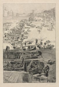 Potatis anländer till Hôtel de Ville av Auguste Louis Lepère