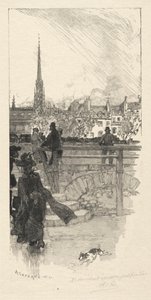 Quai des Grands Augustins, Paris. av Auguste Louis Lepère