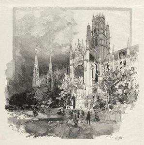 Illustrerad Rouen: Saint Ouen Church av Auguste Louis Lepère