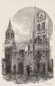 Illustrerad Rouen: Katedralen i Rouen, 1888. av Auguste Louis Lepère