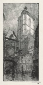 Illustrerad Rouen: Den stora klockan av Auguste Louis Lepère
