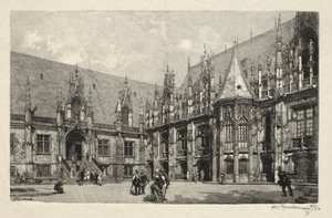 Illustrerad Rouen: The Palace of Justice, 1896. av Auguste Louis Lepère