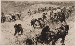 Snowball Fight: Flower Quay av Auguste Louis Lepère