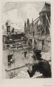 På taken nära Notre Dame, 1893. av Auguste Louis Lepère