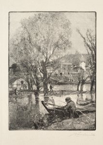 Ett hörn av Billancourt Island. av Auguste Louis Lepère