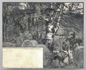 En jakt med hund, Mont Gérard
 av Auguste Louis Lepère
