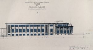 Projekt för Musee des Travaux Publiques, fasad, Avenue d