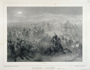 Litografiskt album från 1837, nr 12: Detta är den stora revyn (...) av Auguste Raffet