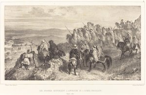 Araberna signalerar den franska arméns närmande av Auguste Raffet
