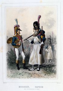 Musiker och sapper från Grenadiers-à-Pied, 1859. av Auguste Raffet