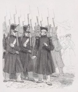 Den gamle korpralen från The Complete Works of Béranger, 1836. av Auguste Raffet