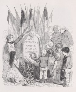The Tombs of July från The Complete Works of Béranger, 1836. av Auguste Raffet