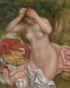 Badaren Ordnar Hennes Hår av Auguste Renoir