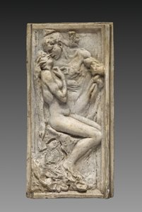 Älskande (Les amants), ca 1880-85 (originalmodell) (gips fernissad i ljus buffertfärg) av Auguste Rodin