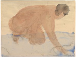 Nakenfigur på händer och knän (bödeln) av Auguste Rodin