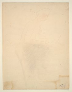Naken stående, höger profil av Auguste Rodin