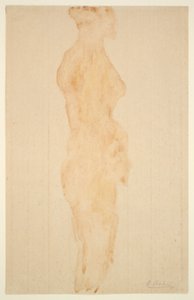Naken stående, sidovy av Auguste Rodin