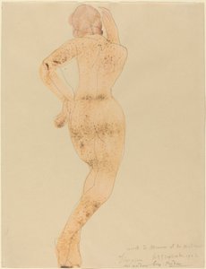 Bakifrån av kvinnlig figur i aktion av Auguste Rodin