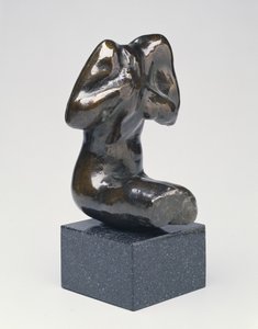 Liten sittande kvinnlig torso, modern gjuten (brons) av Auguste Rodin