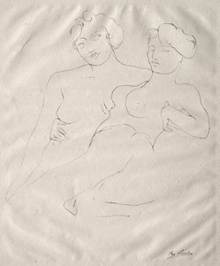 Två figurer av Auguste Rodin