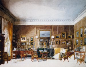 Vardagsrum för hertiginnan av Berry på Tuilerierna, akvarell av Garnerey Auguste (1785-1824), Frankrike