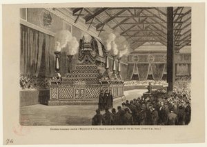 Sista utmärkelsen till Giacomo Meyerbeer i Paris, på Northern Railway Station den 6 maj 1864, ca 1864.