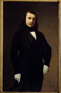Porträtt av Theophile Gautier (1811-1872) poetromanförfattare och kritiker Målning av Auguste de Chatillon (1813-1881) 1839 Sön. 1,3x0,84 m Paris, musee Carnavalet - Porträtt av Theophile Gautier (1811-1872), poet, romanförfattare och litteraturkritiker. M