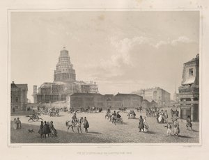 Byggnadsarbeten 1838 Från: Byggandet av Saint Isaacs Cathedral, 1845