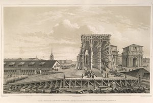 Den första kolumnen om konstruktionen Från: The Construction of the Saint Isaacs Cathedral, 1845