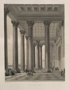 Norra portalen av Saint Isaacs Cathedral Från: The Construction of the Saint Isaacs Cathedral, 1845