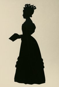 Silhuetten av Susan Edmonstone Ferrier, kallad Susan Ferrier (1782-1854), skotsk romanförfattare, ca 1830, av Augustin Edouart (1789-1861)