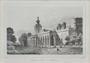 Utsikt över det gotiska galleriet i Wilanów-palatset av Augustin François Lemaitre