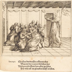 Kristus visar sig för apostlarna, 1547. av Augustin Hirschvogel