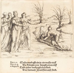 Fyndet av Moses, 1548. av Augustin Hirschvogel