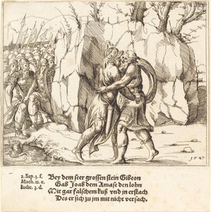 Joab förråder Abner, 1547. av Augustin Hirschvogel