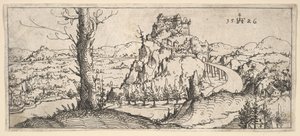 Landskap med höga klippor och fästningar, 1546.