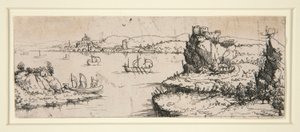 Landskap med flod av Augustin Hirschvogel