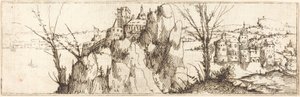 Landskap med en sjö. av Augustin Hirschvogel