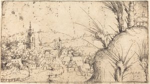 Landskap med en stad till vänster, 1549. av Augustin Hirschvogel