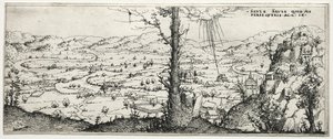 Landskap med omvandlingen av saulus, 1545. av Augustin Hirschvogel