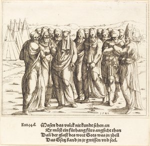Moses talar till Israels barn, 1548. av Augustin Hirschvogel