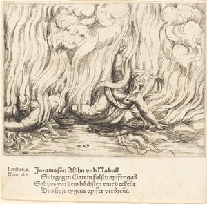 Nadab och Abihu, 1549. av Augustin Hirschvogel