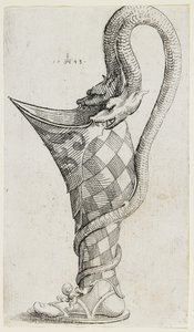 Dekorativt benformat kärl, 1543 av Augustin Hirschvogel