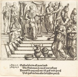 Drottningen av Sabas besök i Salomo, 1548. av Augustin Hirschvogel